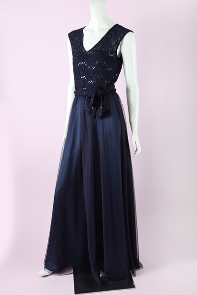 Sequin Lace Floor-Length Dress