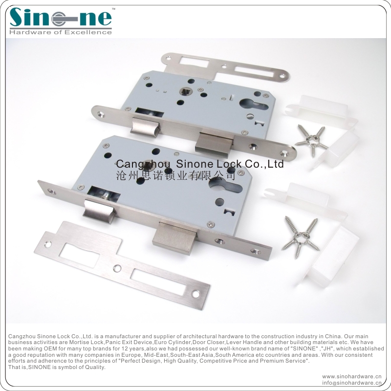 Euro Mortise Sash Lock SS304 Fire rated 72mm Center Distance EN12209/DIN18251