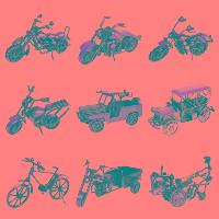 Vintage handmade wrought iron motorcycle home wine cabinet decoration small creative crafts