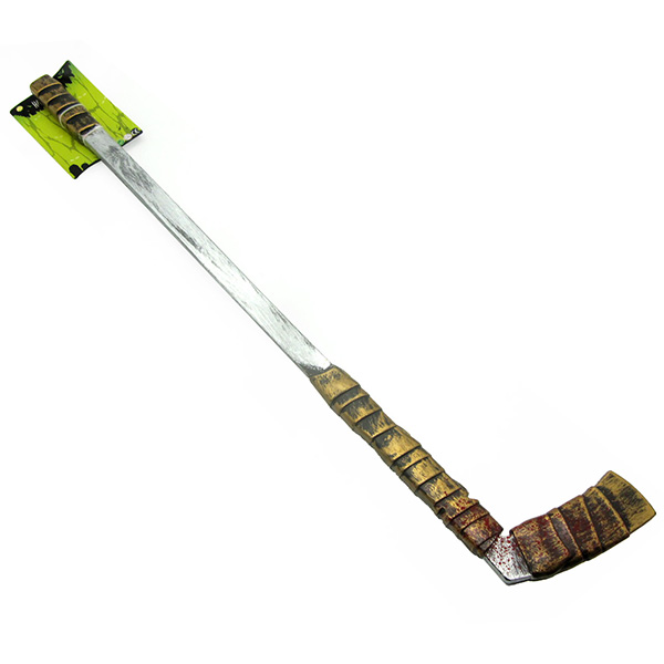 Long Bronze Hockey Bat with Blood