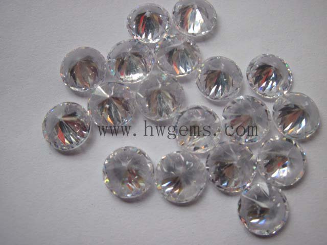 Sell white round cubic zirconia stone