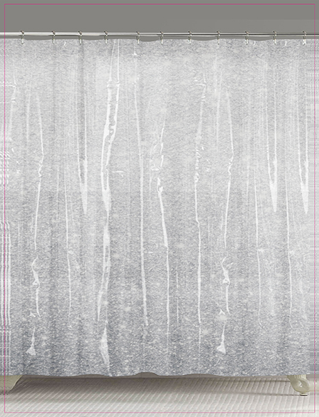 Glitter PEVA Shower Curtain Silver