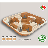 4-Cup Moulded Pulp Tray