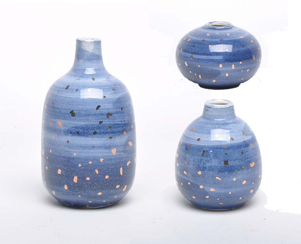 Ceramic Vase Collection Copper Highlights