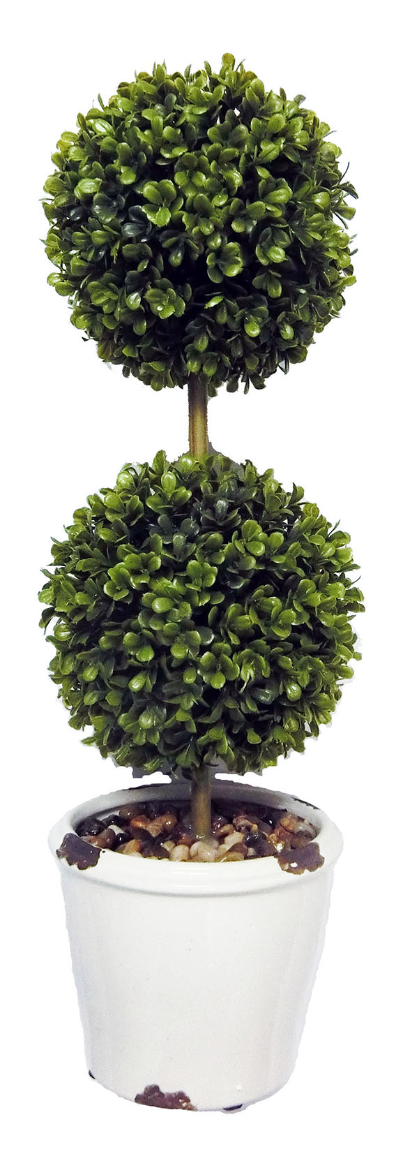 Faux Grass Balls w/ Rustic Ceramic Base
