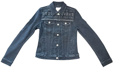 Ladies Overdye Black Jacket With Embellishment