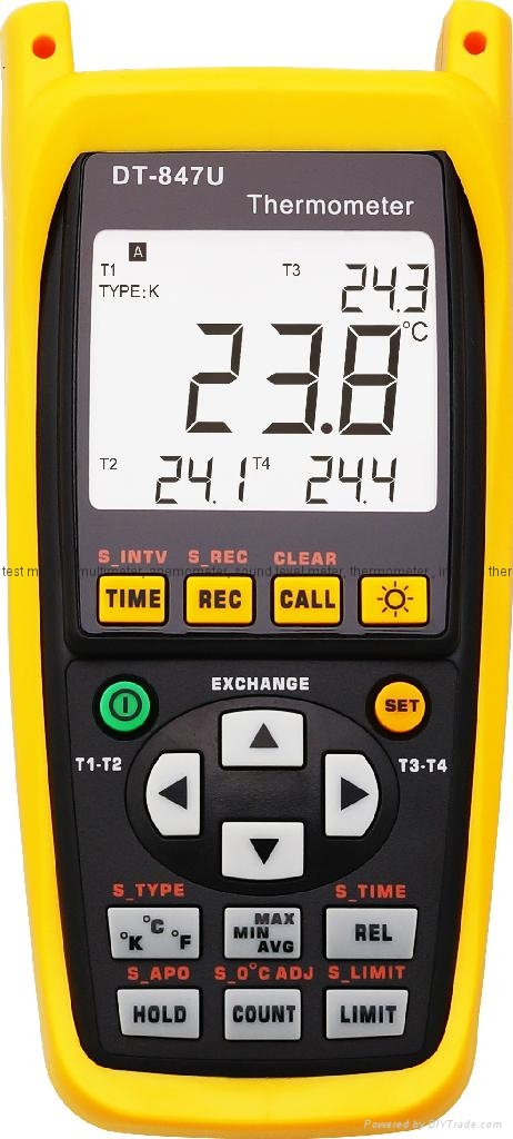 Handheld Thermometer One to Four input Thermocouple with Data Logging