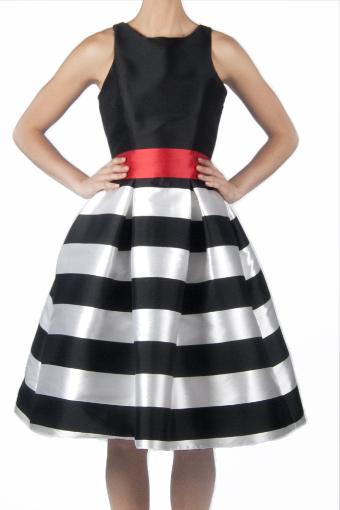 Fashion Dress In White Red Black Colour