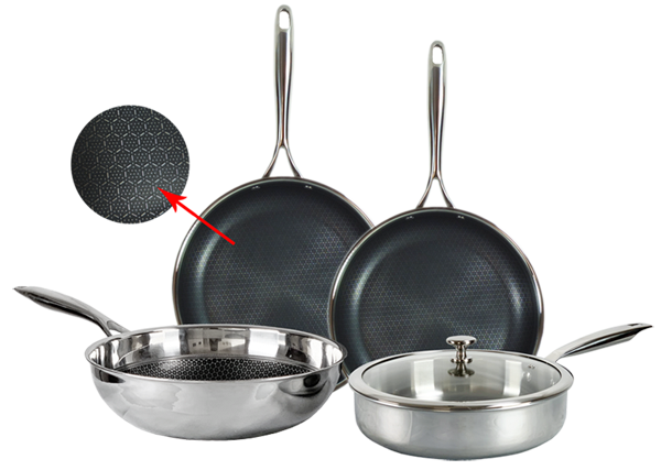 Tri-ply Stainless Steel Hybird Textured Pixels Cookware Set