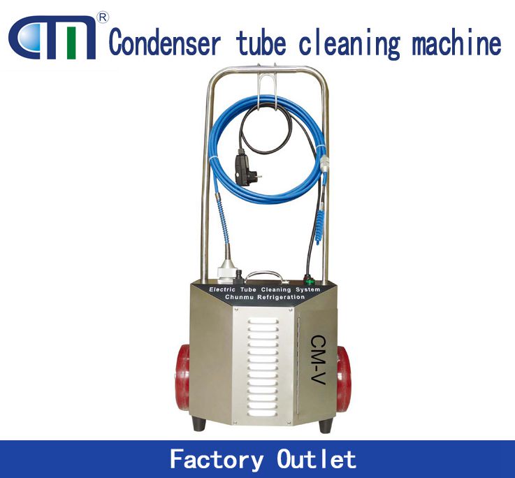 Trolley and rapid speed tube cleaner CM-V for chillers of factory/household air conditioning systems