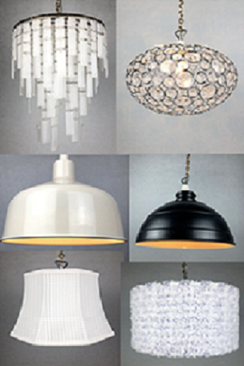 lampshades of many kinds