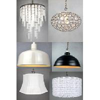 droplet lighting, iron art, fabric lampshades