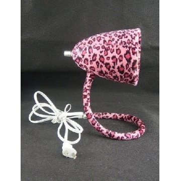 Desk Lamp, Reading Lamp, Leopar Print Plush Lamp Shade & Gooseneck Bas