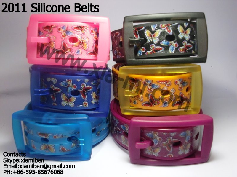 2011 Fashion Silicone Rubber Plastic Pu Pvc Belts