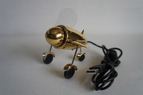 Aeroplane USB Fan-Gold