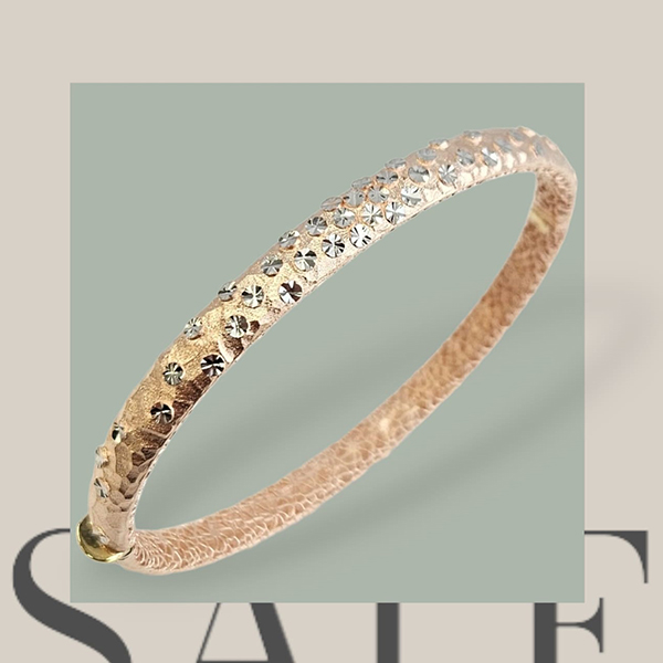 18K Rose and White Gold Bangle