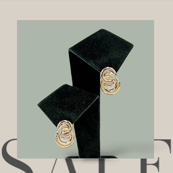 18K Tricolor Earring