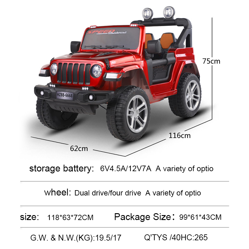 Children's off road vehicle with Led headlight design Mobile phone App control For 2-8 years old chi