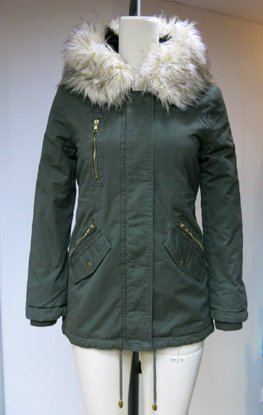 Ladies Fur Collar Cotton Parka