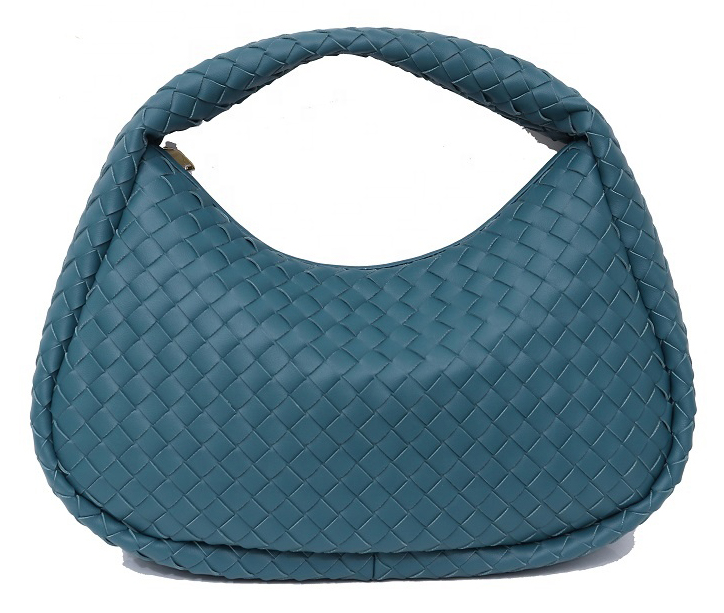 Blue woven PU leather fashion handbags