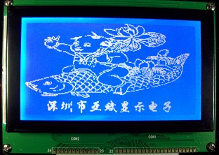 Stn Blue , Negative White Led Backlight Graphic Lcd Module240128