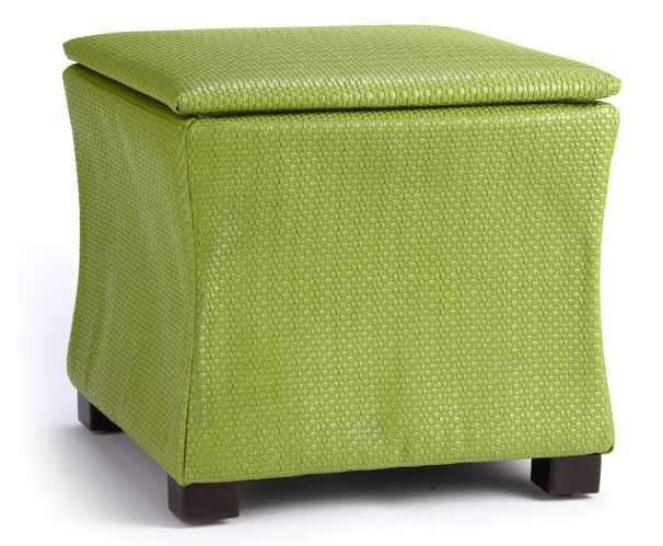 Faux Leather Ottoman