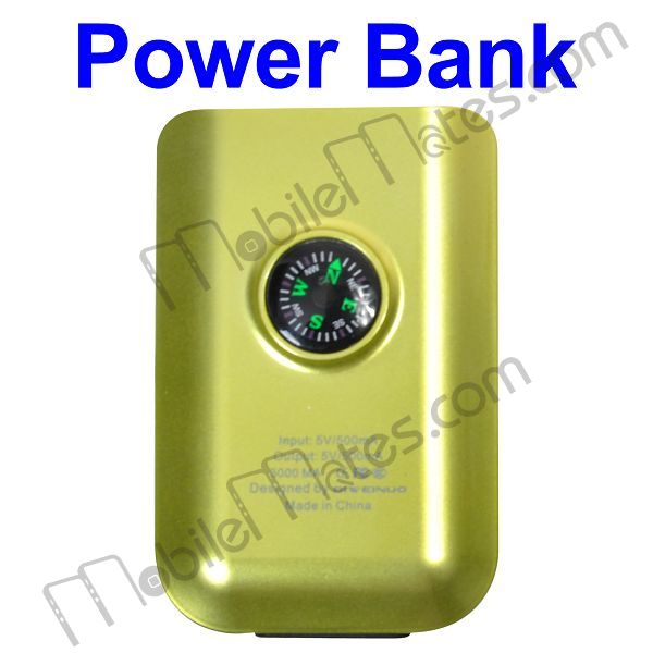 3000ma Portable Mobile Power Bank Charger With Compass For Iphone, Ipod, Htc, Samsung, Nokia