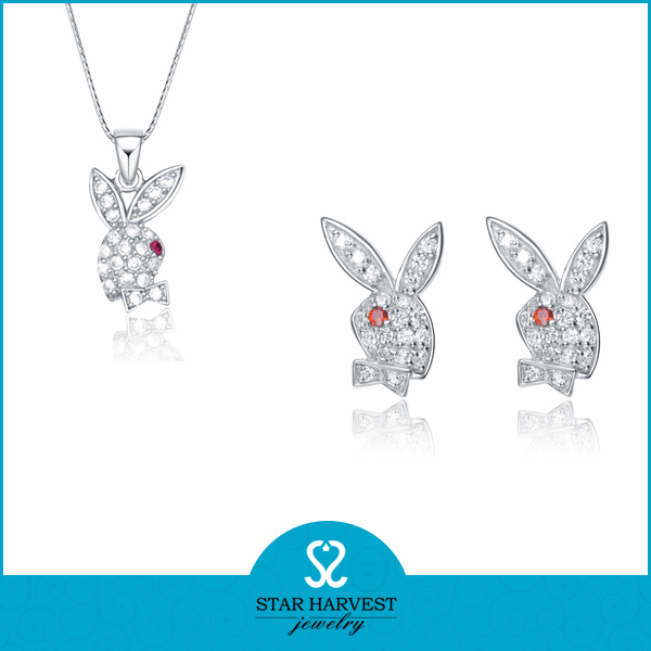 New Design Silver Plating Silver Jewellery Set in Stock (J-0158)