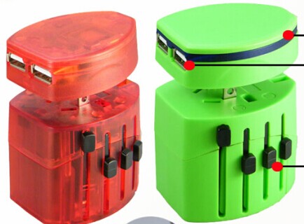 Universal Travel Adapter With Usb Charger, Promotional Adapter , Usb Travel Adapter