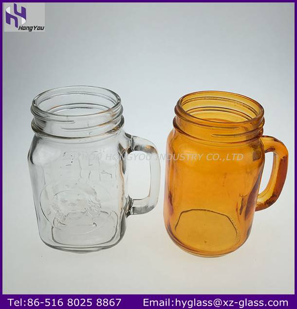 Glass Mason Jar With Handle