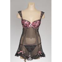 All over lace with lace trims babydoll Set