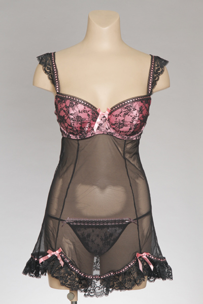 All over lace with lace trims babydoll Set