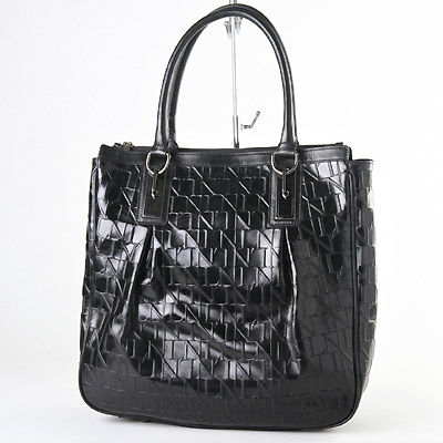 Emboss cow leather handbag