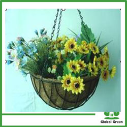 Wire Hanging Basket, Round Garden Basket, Pe Coating