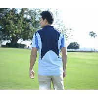 Navy Shirt Collar Short Sleeve Button Front Closure Men's Golf Shirt