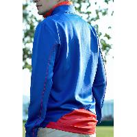 Navy Stand Collar Long Sleeve Spell Color Outdoor Sport Men's Golf Interlock Jacket