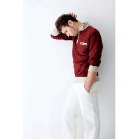 Men's Long Sleeve Stand Collar Chest Pocket Comfortable Casual Knit Shirt