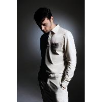 Men's Long Sleeve Button Closure Polo Collar Casual Interlock Polo Shirt