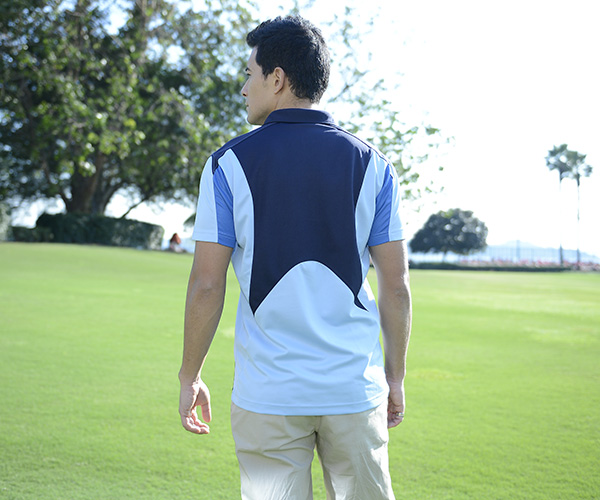 Navy Shirt Collar Short Sleeve Button Front Closure Men's Golf Shirt