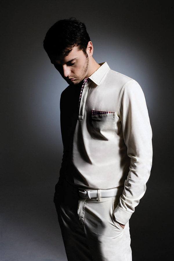 Men's Long Sleeve Button Closure Polo Collar Casual Interlock Polo Shirt