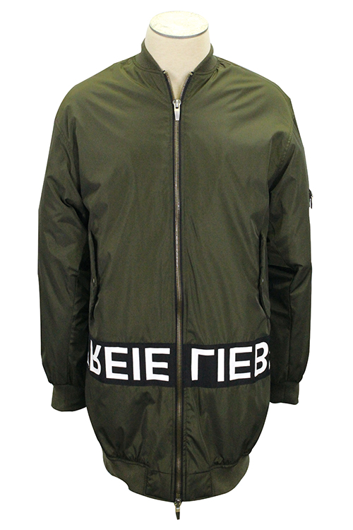 Men's polyester woven long jacket