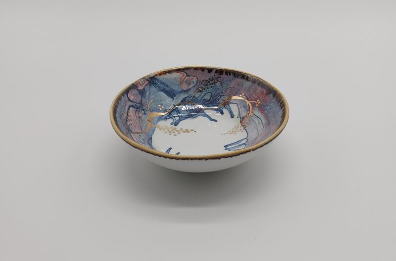 Porcelain Gold Foil Decal Bowl