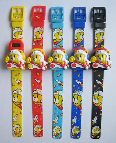 Plastic LCD pop-up girl kids watch