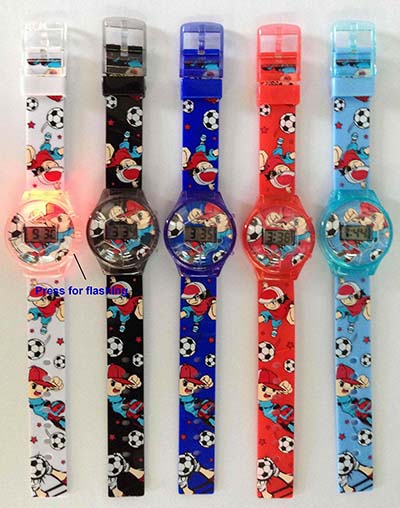 Plastic LCD flash kids watch