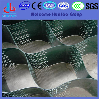 Sell Black HDPE Geocell With Hole in Textured Surface