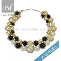 Sell Fashion Jewelry Strands Necklace With White Pearl And Black Beads Chokers Necklaces