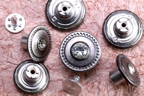 Jean Button with Rhinestone