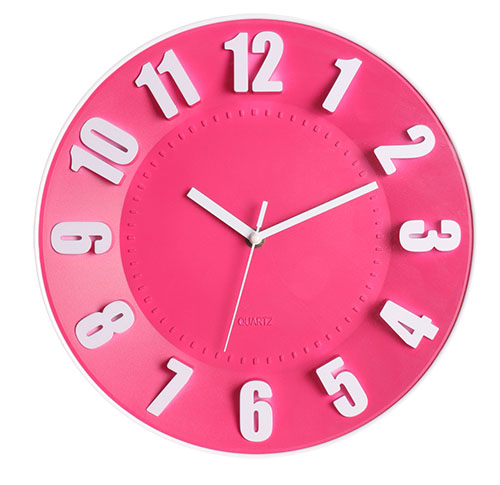 12 inch Fancy decorative embedded numbers plastic wall clock
