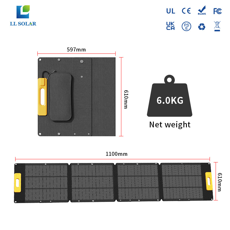 200W high efficiency camping portable folding solar panel for all kinds of power generator and battery