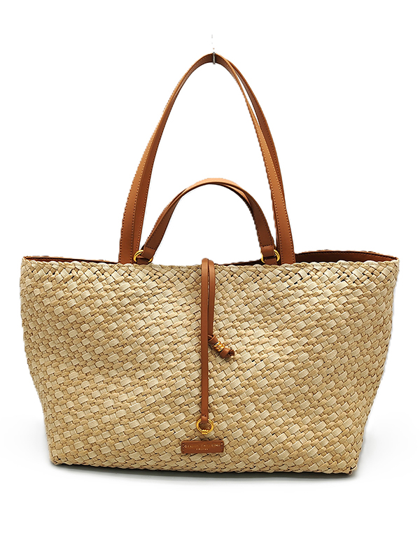 Natural 2 Material Weave Bag